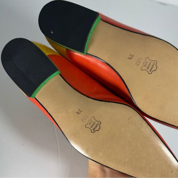 Parallele Paris Colorblock Leather Flats Women’s  4.5 5 35.5 Retro Minimalist - Picture 9 of 12